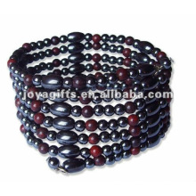 Bracelet enrubé magnétique Rutile en perles et collier 36 &quot;